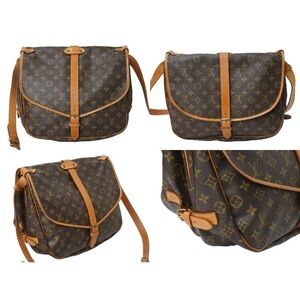 Louis Vuitton Brown Canvas Saumur Monogram Shoulder Bag
